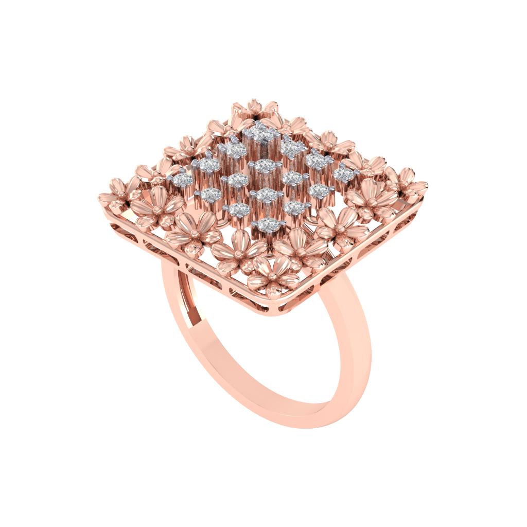 Diamtrendz 925 sterling silver rose gold plated cubic zirconia ring