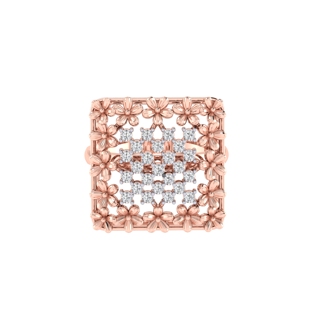 Diamtrendz 925 sterling silver rose gold plated cubic zirconia ring