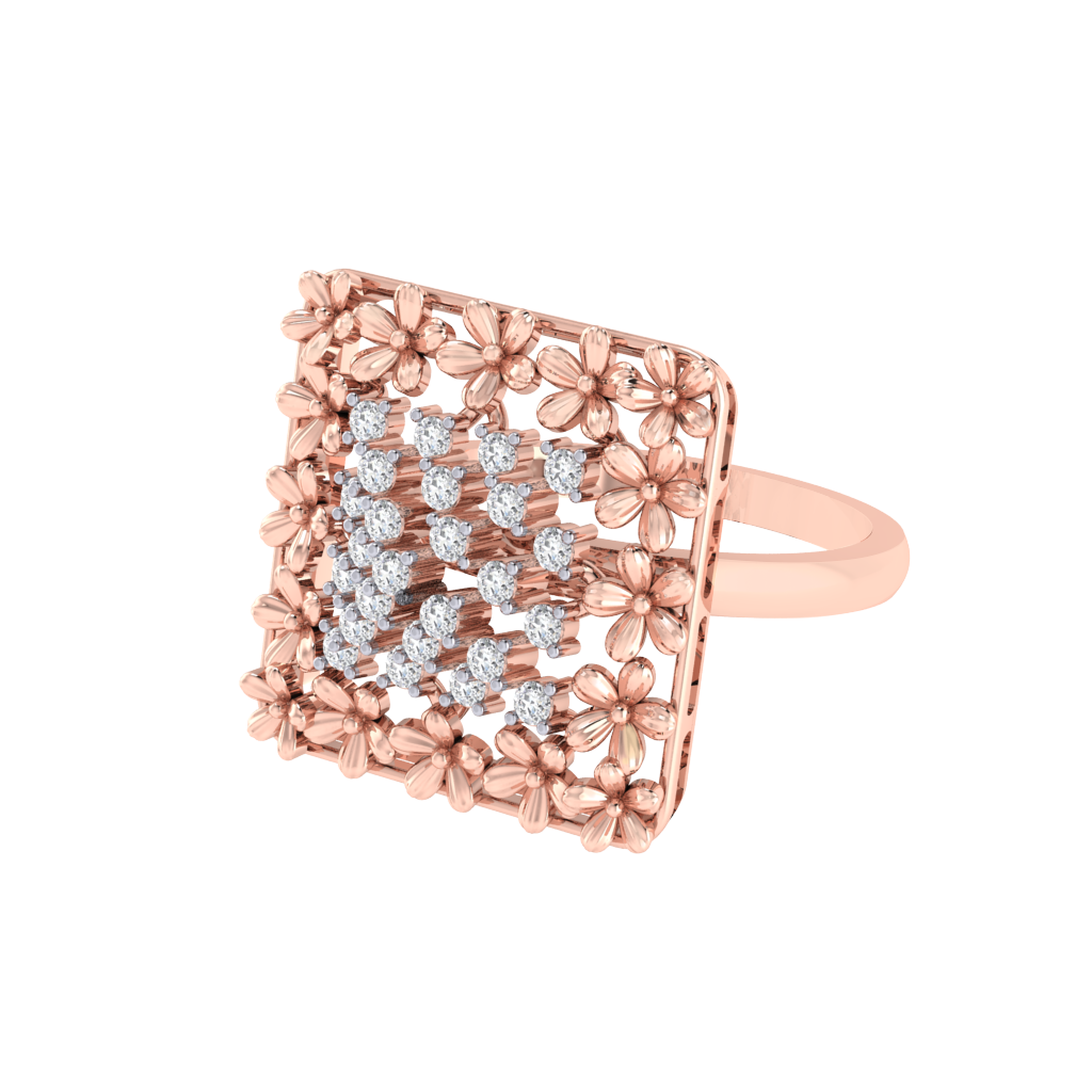 Diamtrendz 925 sterling silver rose gold plated cubic zirconia ring