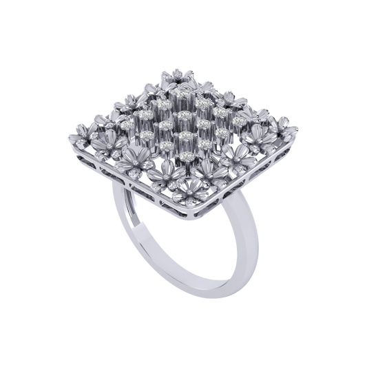 Diamtrendz 925 sterling silver white gold plated cubic zirconia ring