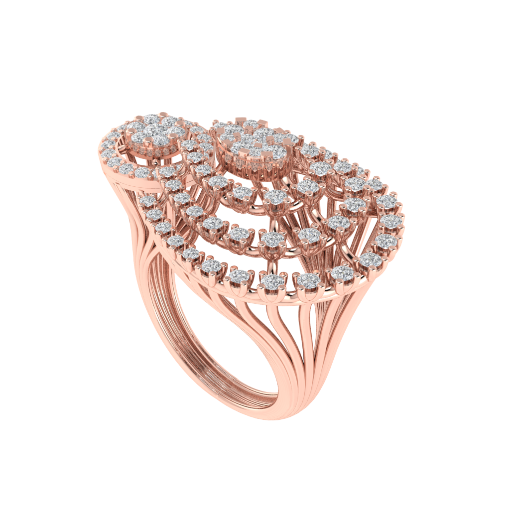 Diamtrendz 925 sterling silver rose gold plated cubic zirconia ring