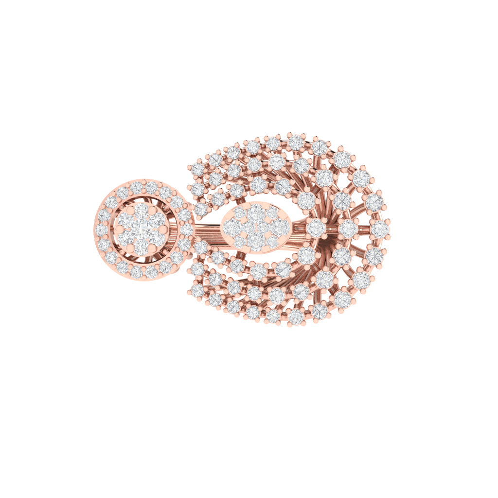 Diamtrendz 925 sterling silver rose gold plated cubic zirconia ring
