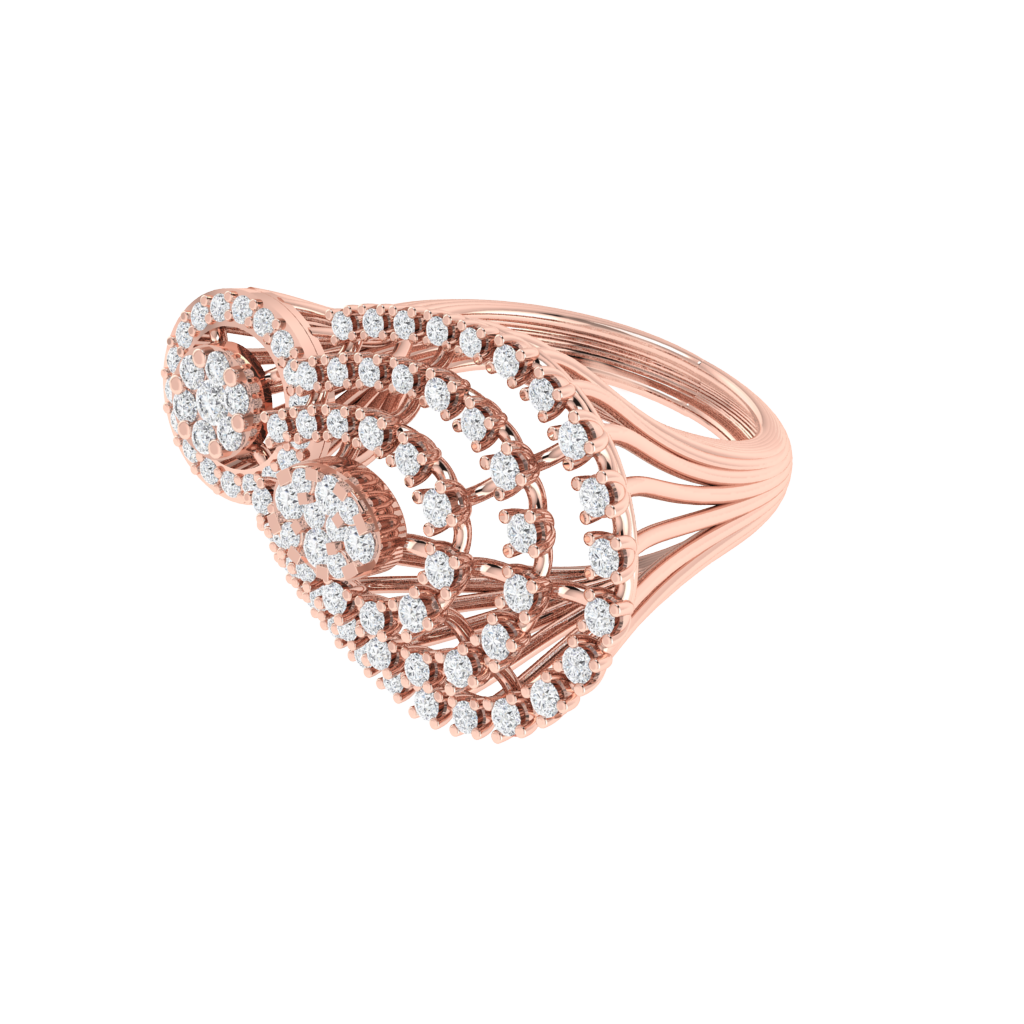 Diamtrendz 925 sterling silver rose gold plated cubic zirconia ring