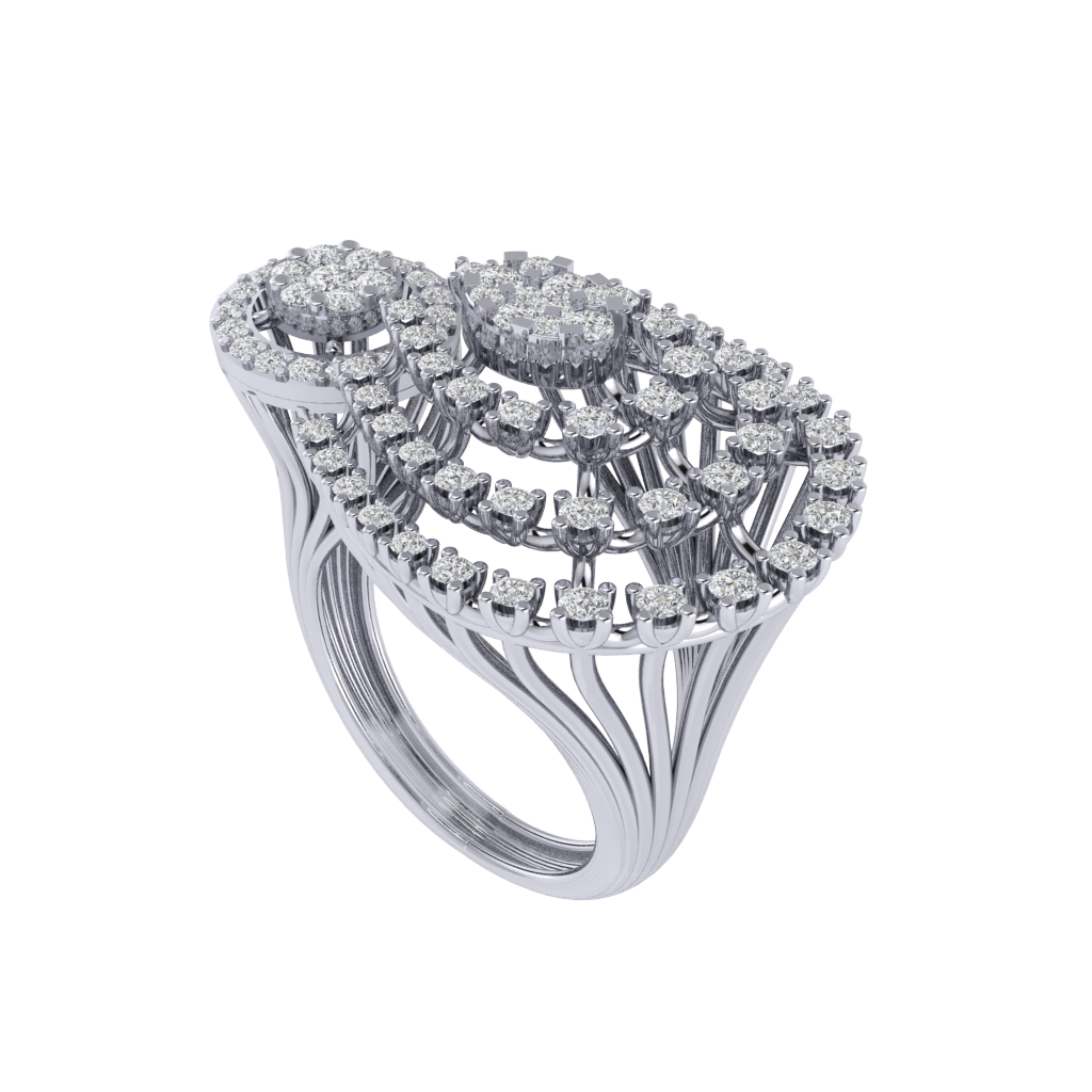 Diamtrendz 925 sterling silver white gold plated cubic zirconia ring