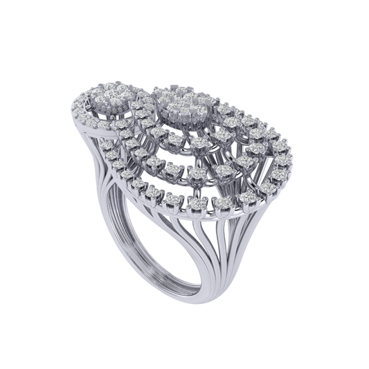 Diamtrendz 925 sterling silver white gold plated cubic zirconia ring