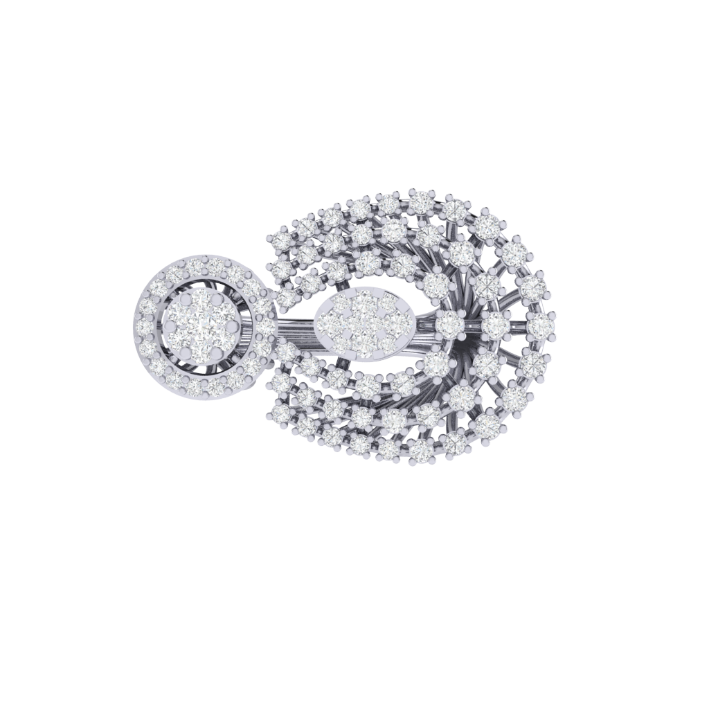 Diamtrendz 925 sterling silver white gold plated cubic zirconia ring