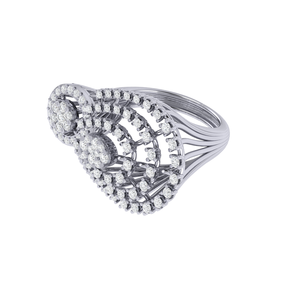 Diamtrendz 925 sterling silver white gold plated cubic zirconia ring