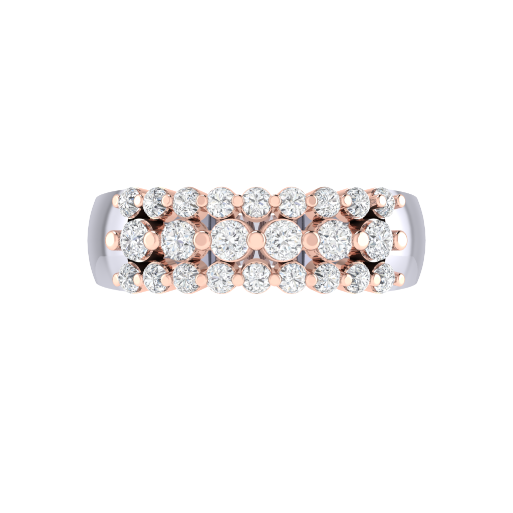 Diamtrendz 925 sterling silver rose gold plated cubic zirconia band ring