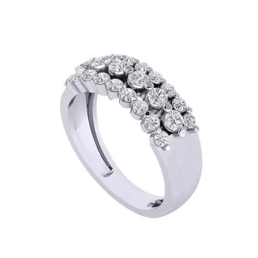 Diamtrendz 925 sterling silver white gold plated cubic zirconia band ring
