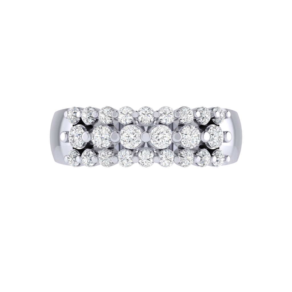 Diamtrendz 925 sterling silver white gold plated cubic zirconia band ring
