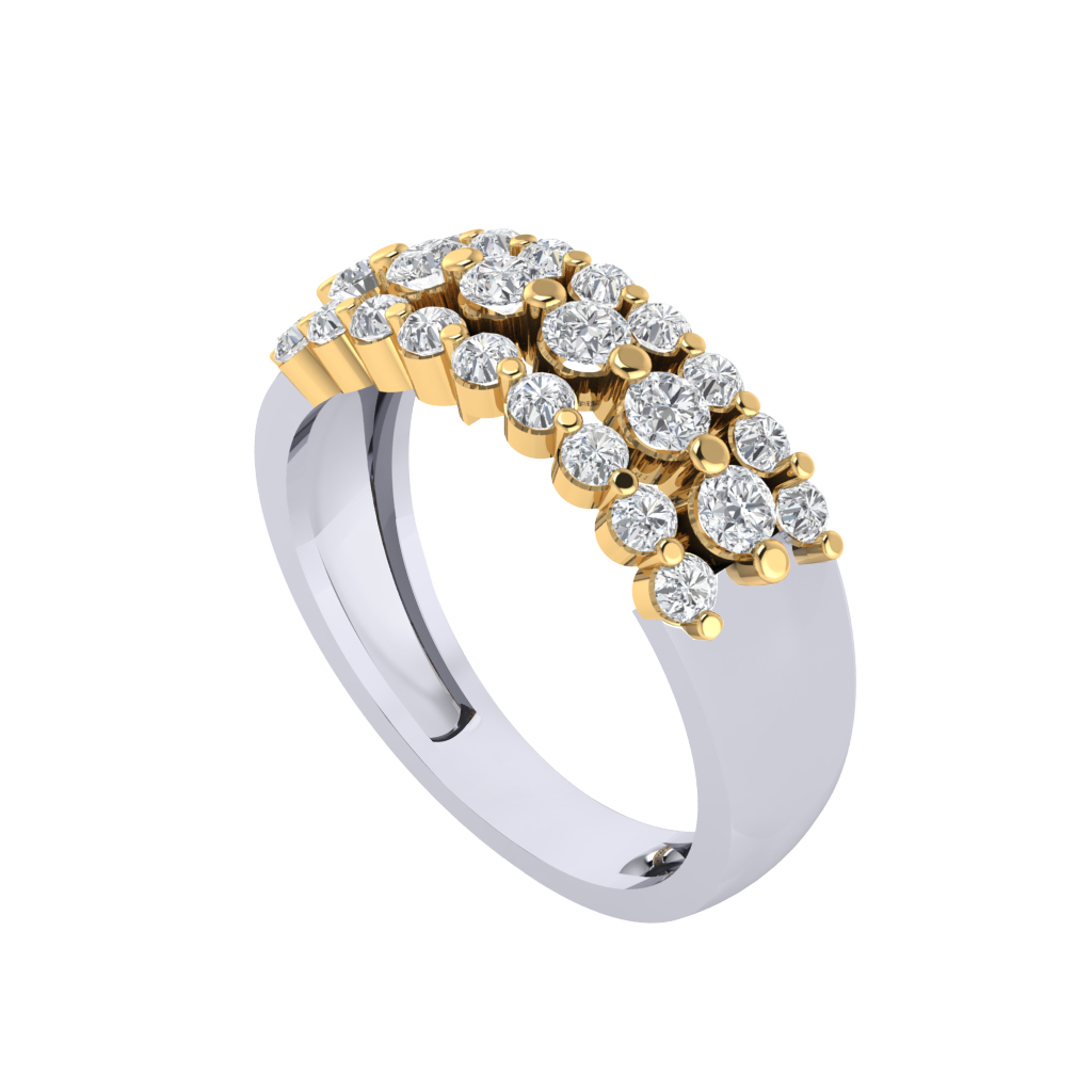 Diamtrendz 925 sterling silver yellow gold plated cubic zirconia band ring