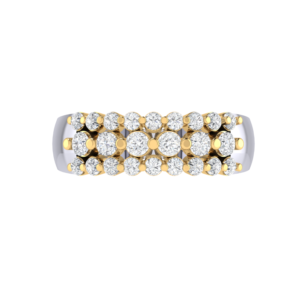 Diamtrendz 925 sterling silver yellow gold plated cubic zirconia band ring