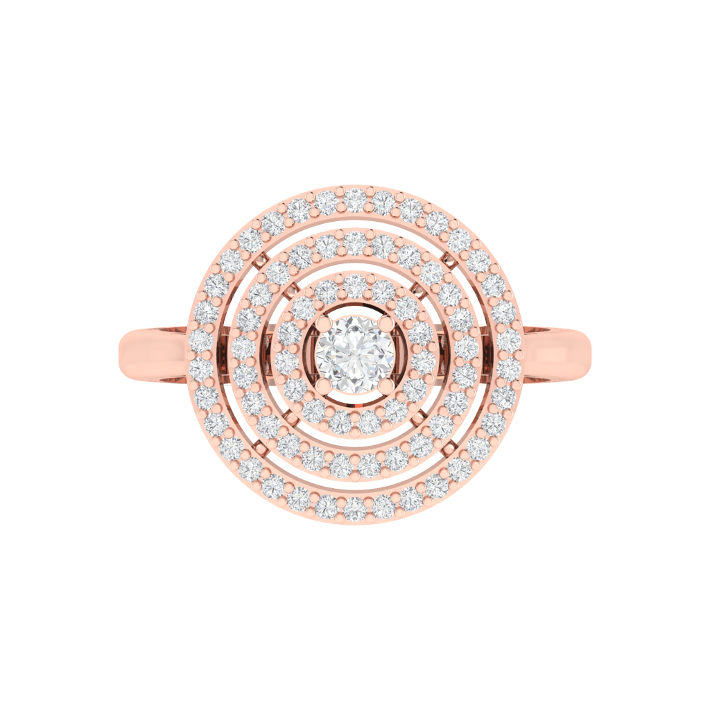 Diamtrendz 925 sterling silver rose gold plated cubic zirconia halo ring
