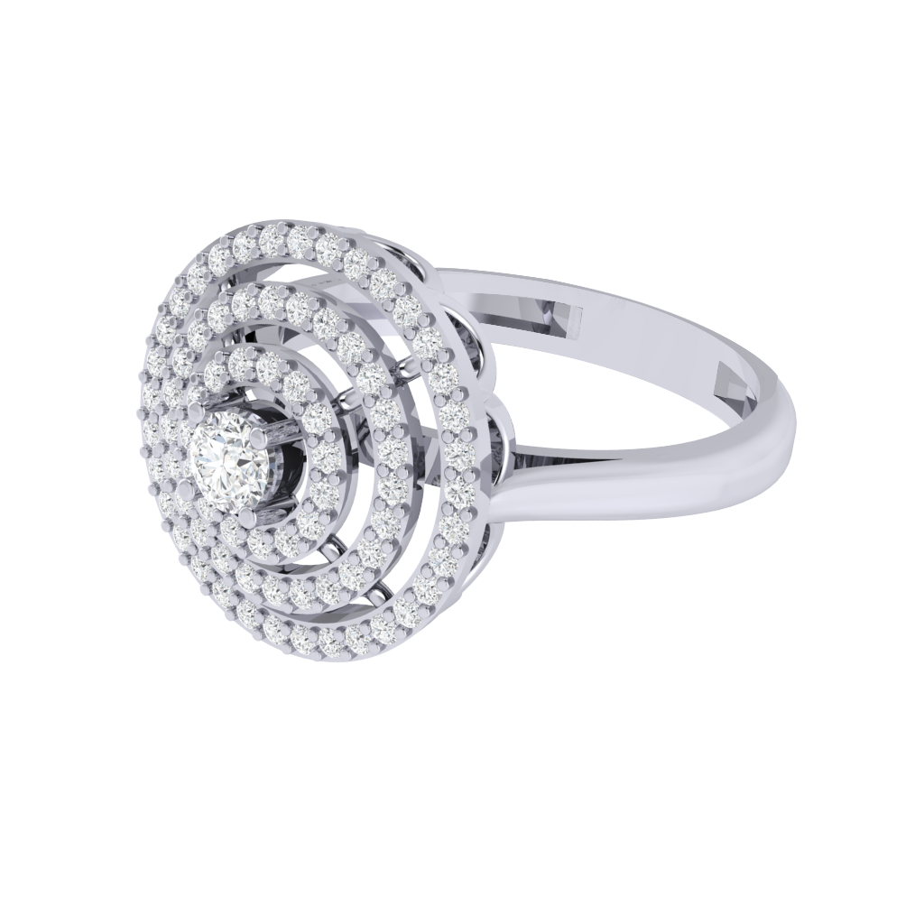 Diamtrendz 925 sterling silver white gold plated cubic zirconia halo ring