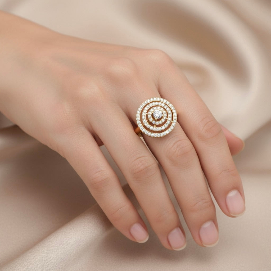 925 Sterling Silver Cubic Zirconia Halo Ring