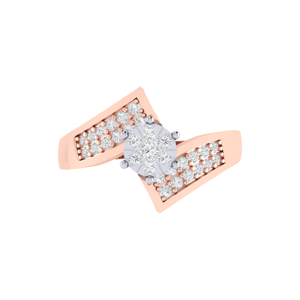 Diamtrendz 925 sterling silver rose gold plated cubic zirconia ring