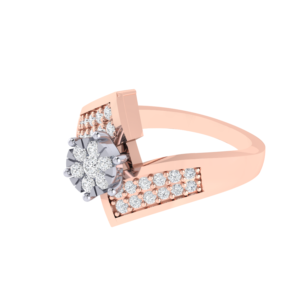 Diamtrendz 925 sterling silver rose gold plated cubic zirconia ring