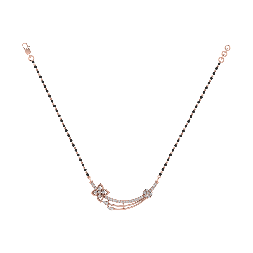 925 sterling silver rose gold plated mangalsutra