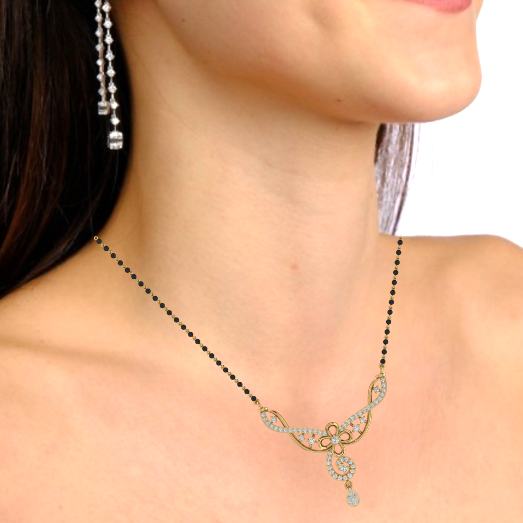 925 sterling silver yellow gold plated mangalsutra