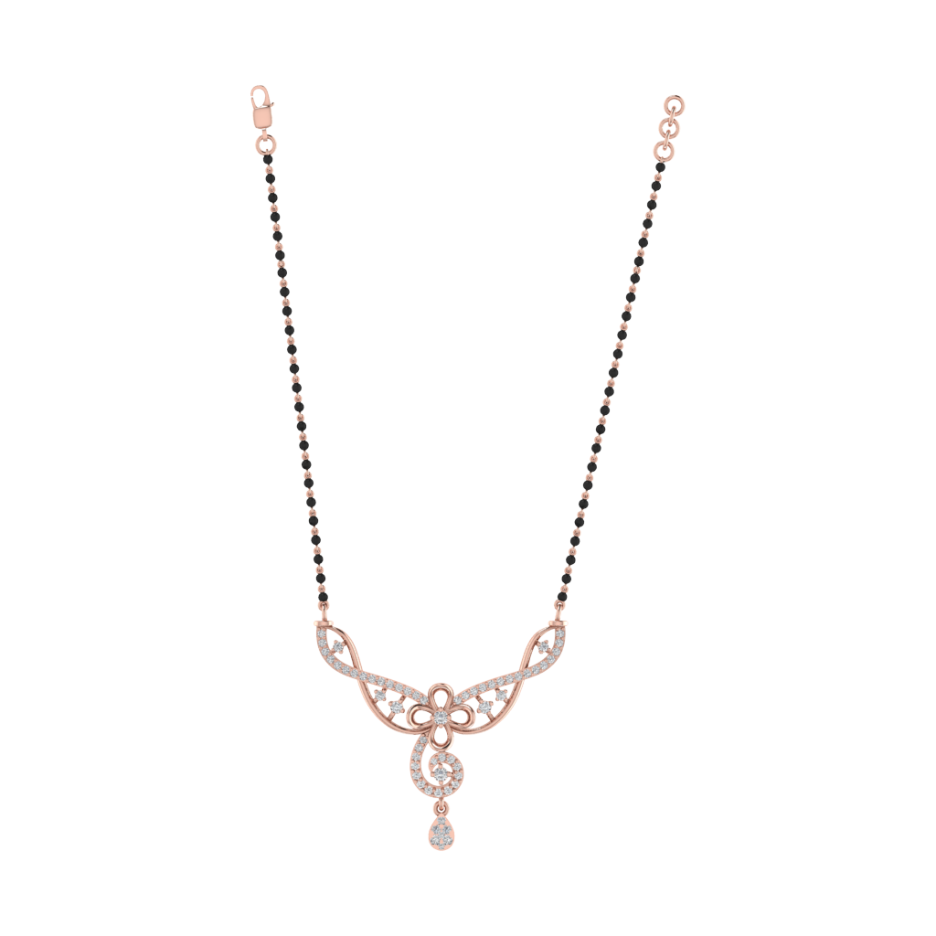 925 sterling silver rose gold plated mangalsutra