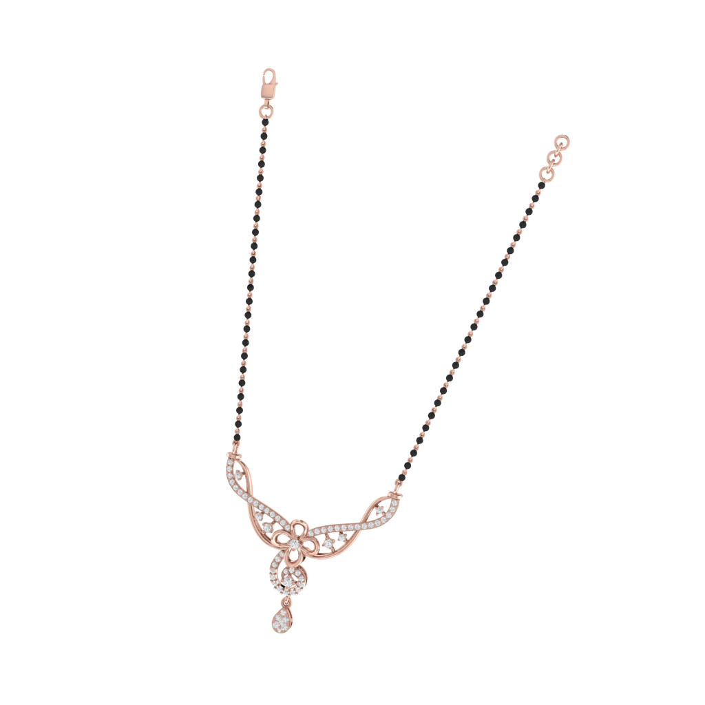 925 sterling silver rose gold plated mangalsutra