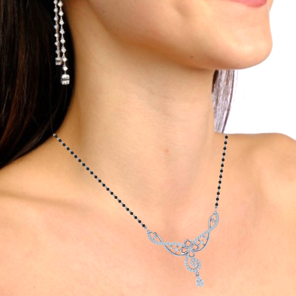 925 sterling silver rhodium plated mangalsutra