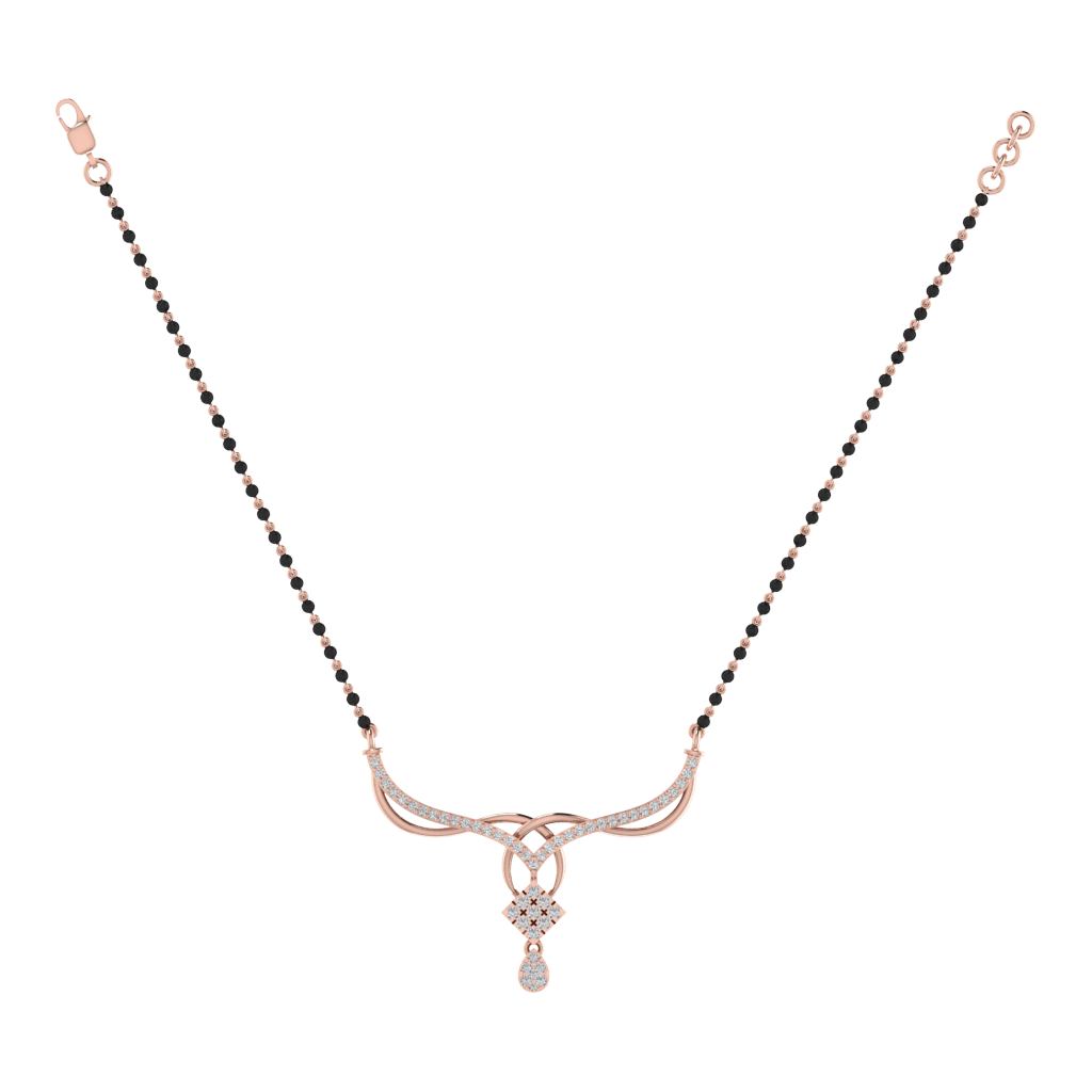 925 sterling silver rose gold plated mangalsutra