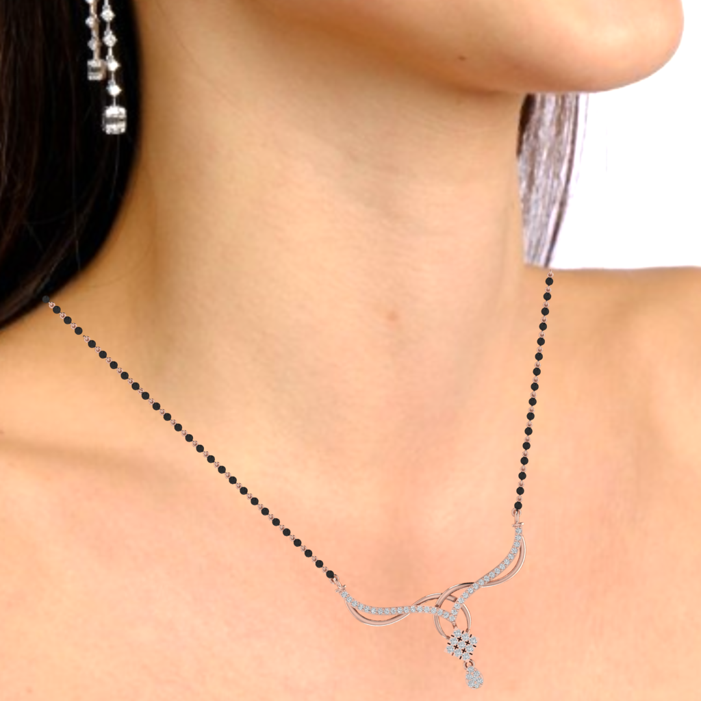 925 sterling silver rose gold plated mangalsutra