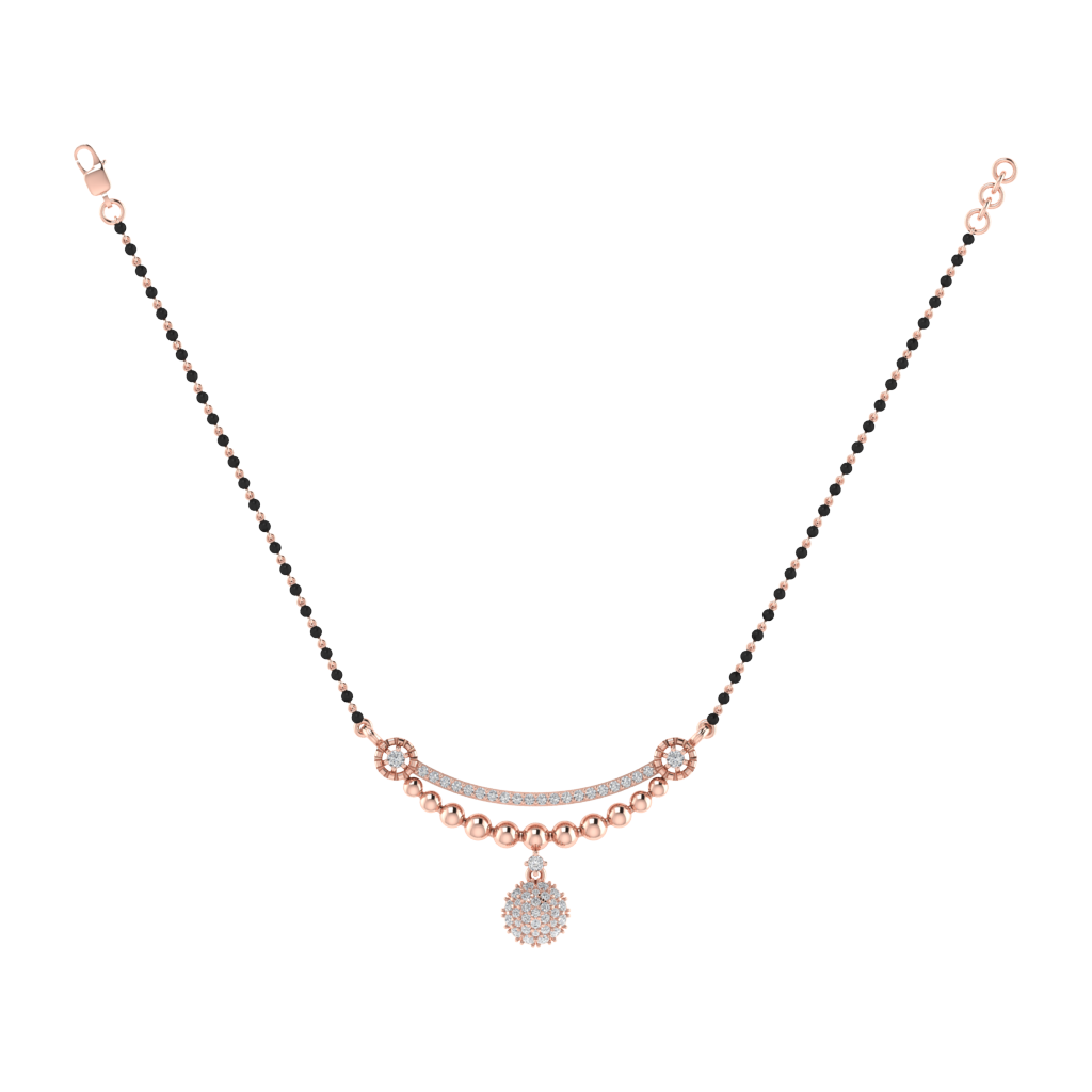 925 sterling silver rose gold plated mangalsutra