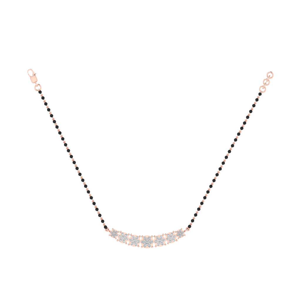 925 sterling silver rose gold plated mangalsutra