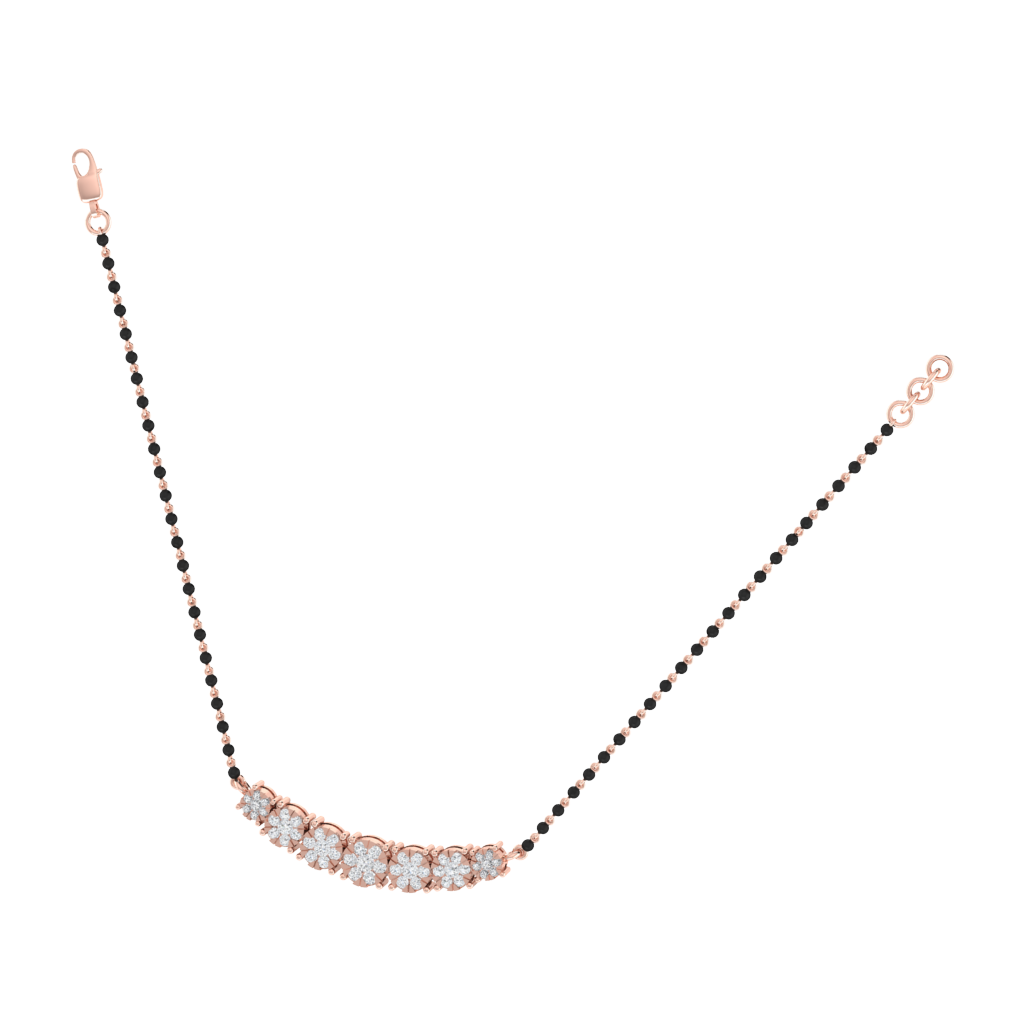 925 sterling silver rose gold plated mangalsutra