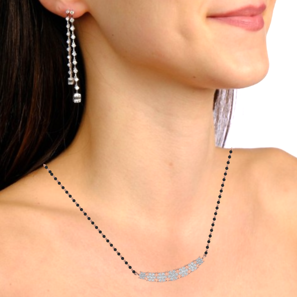 925 sterling silver rose gold plated mangalsutra
