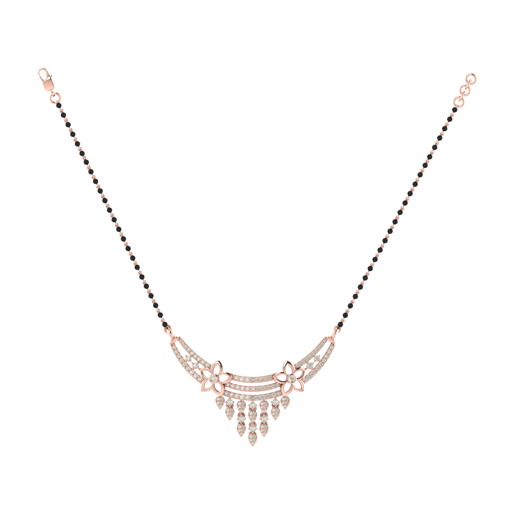 925 sterling silver rose gold plated mangalsutra