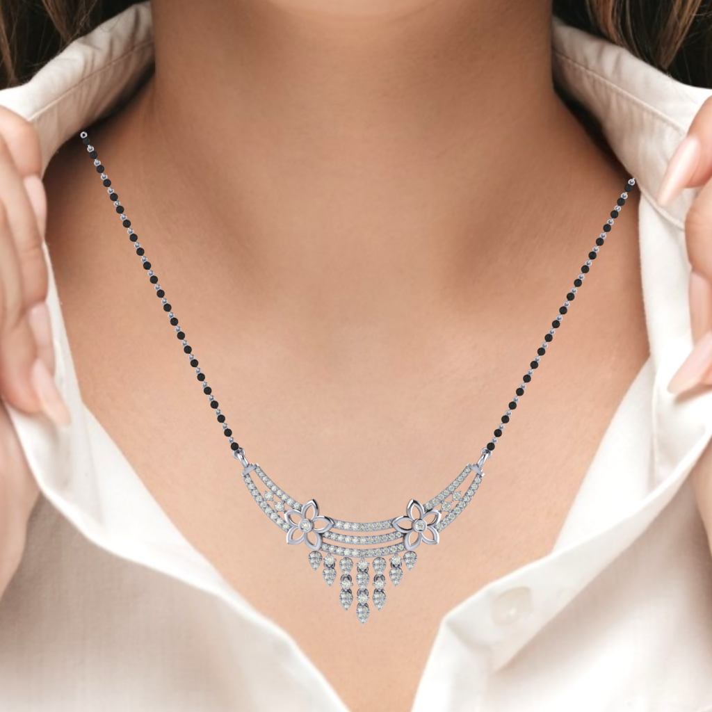 925 sterling silver rhodium plated mangalsutra