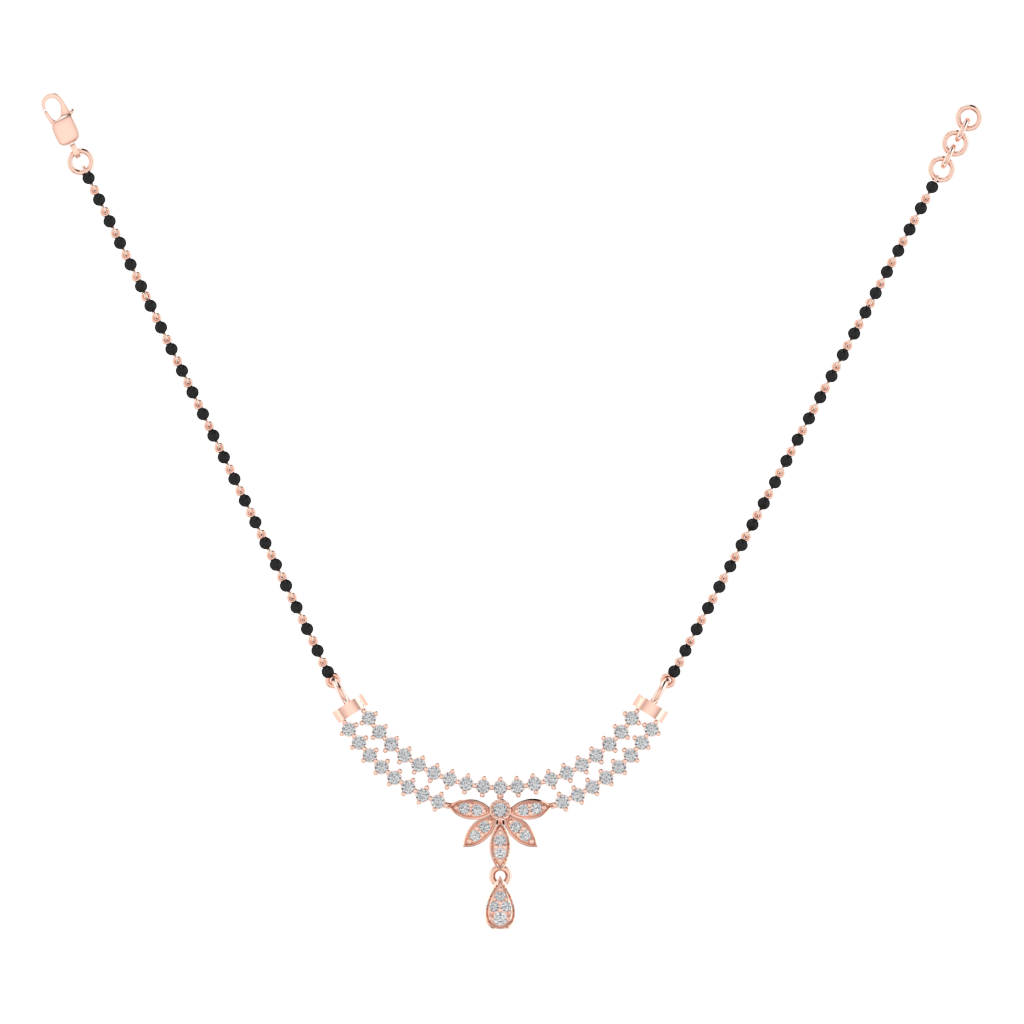 925 sterling silver rose gold plated mangalsutra