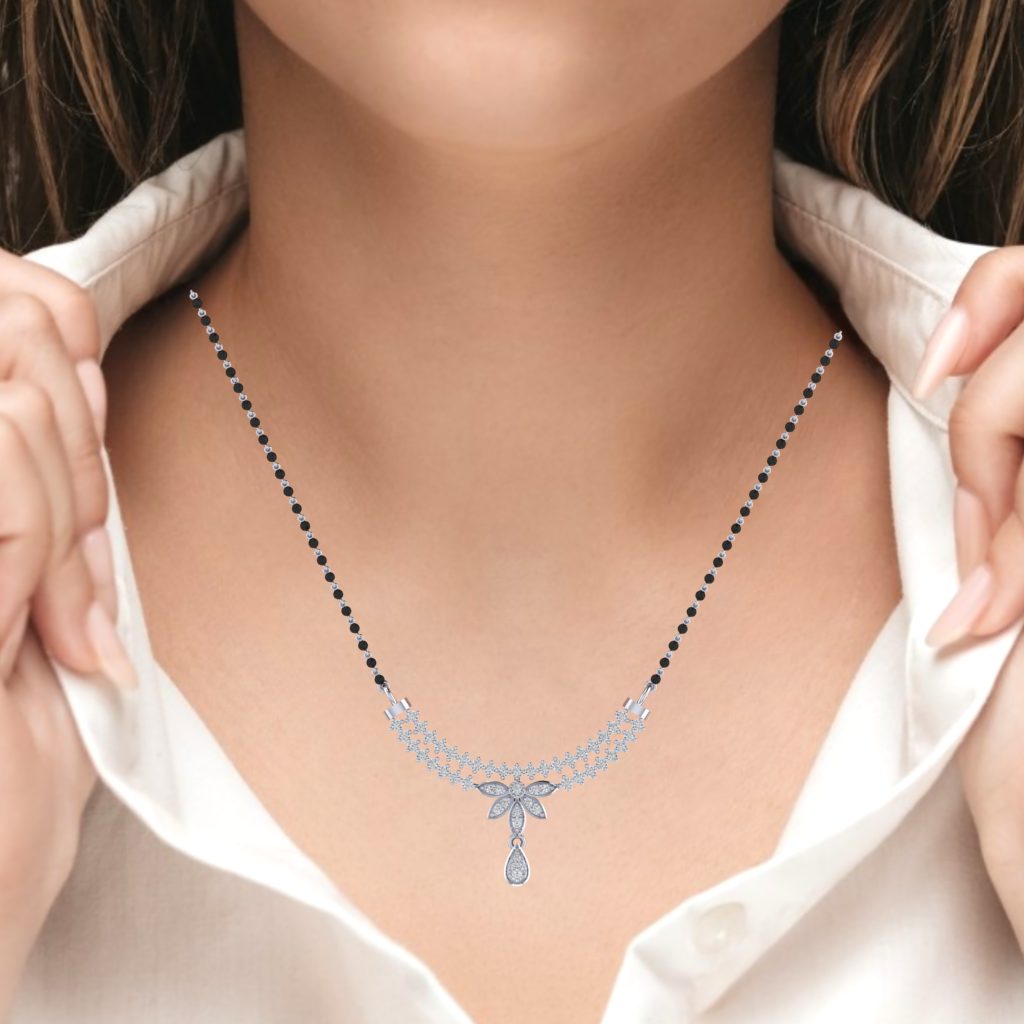 925 sterling silver rhodium plated mangalsutra