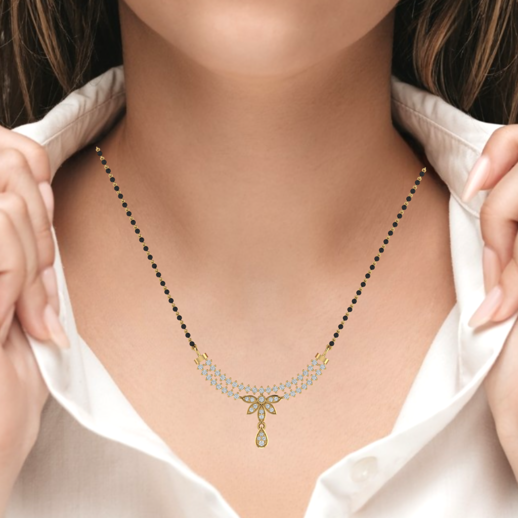 925 sterling silver yellow gold plated mangalsutra
