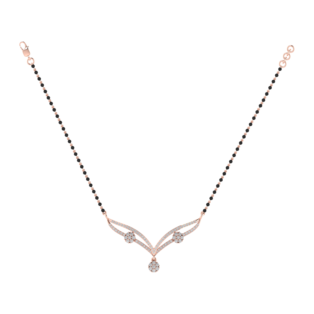 925 sterling silver rose gold plated mangalsutra