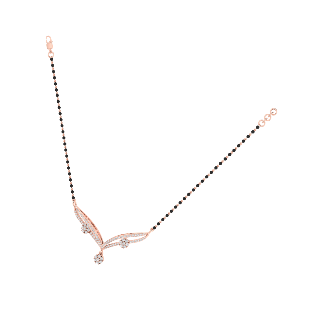 925 sterling silver rose gold plated mangalsutra