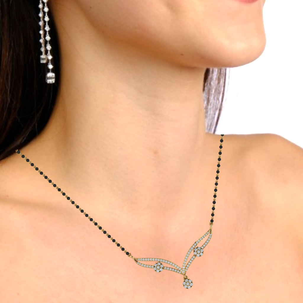 925 sterling silver yellow gold plated mangalsutra