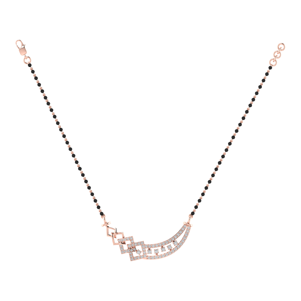 925 sterling silver rose gold plated mangalsutra
