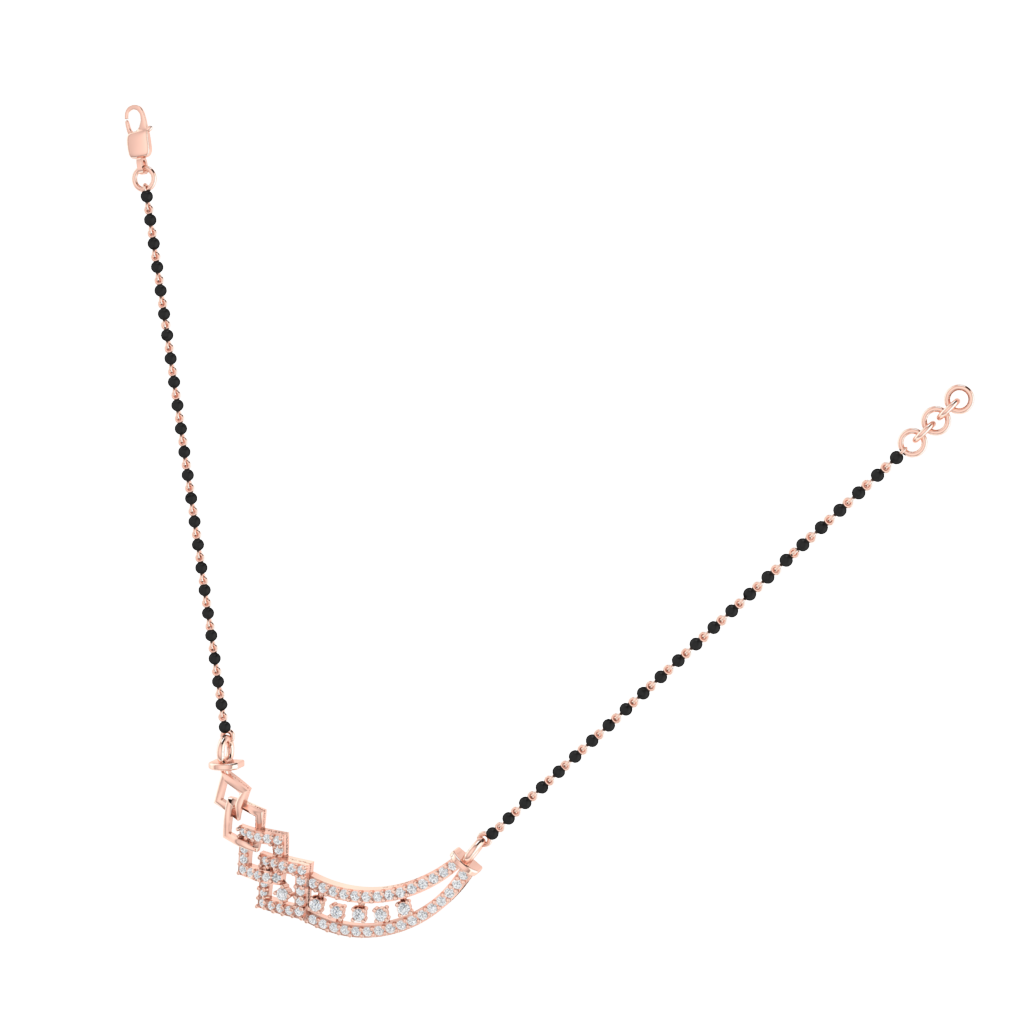925 sterling silver rose gold plated mangalsutra