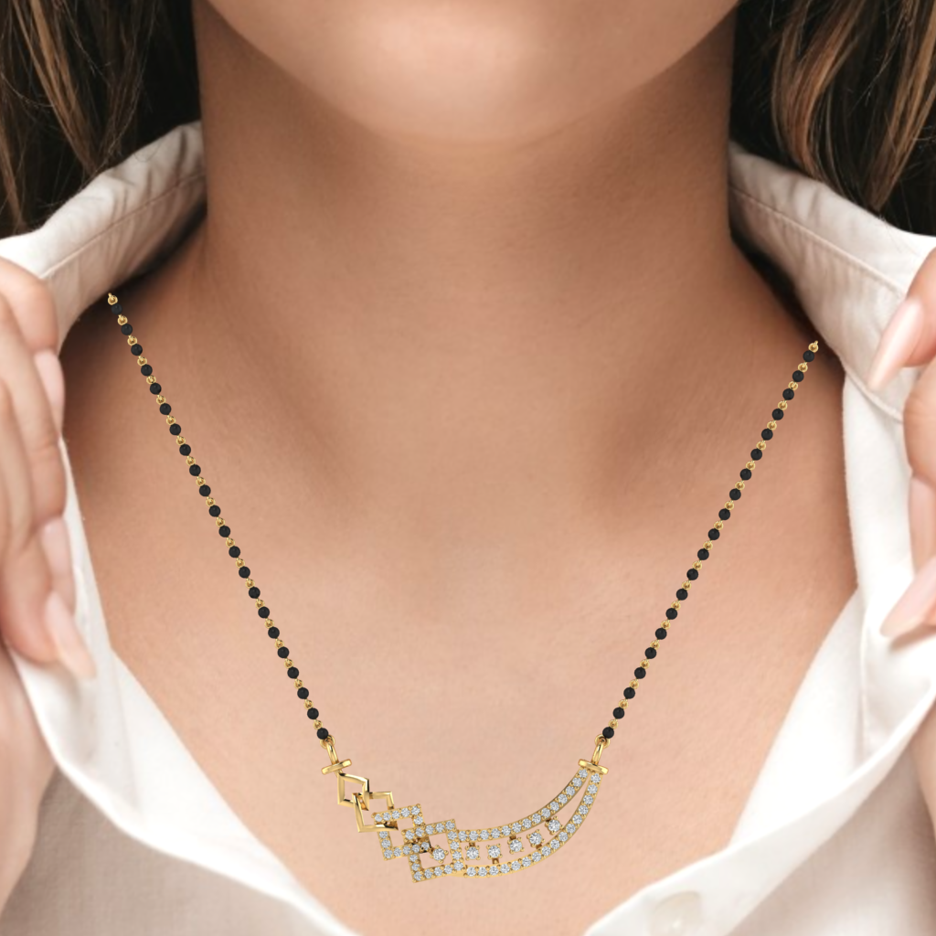 925 sterling silver yellow gold plated mangalsutra