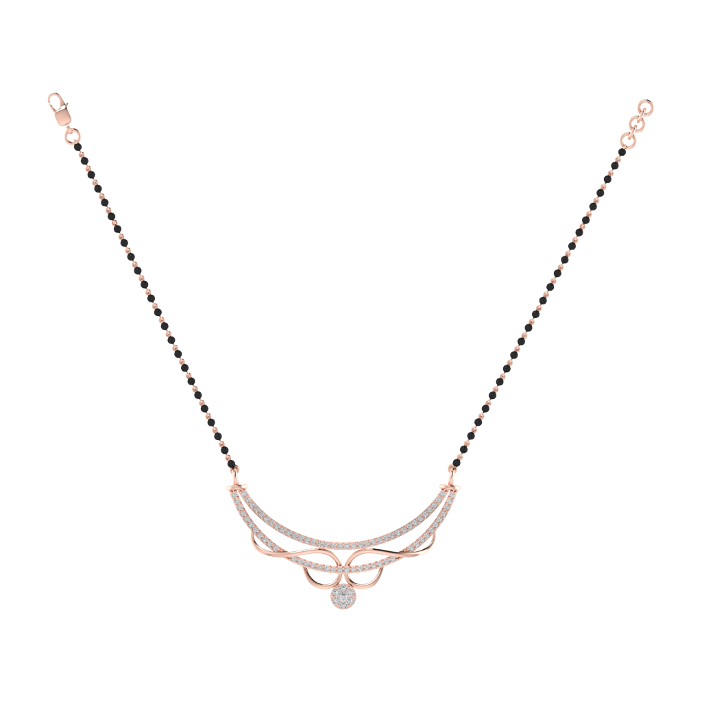 925 sterling silver rose gold plated mangalsutra