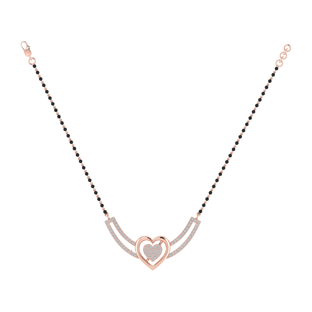 925 sterling silver rose gold plated mangalsutra