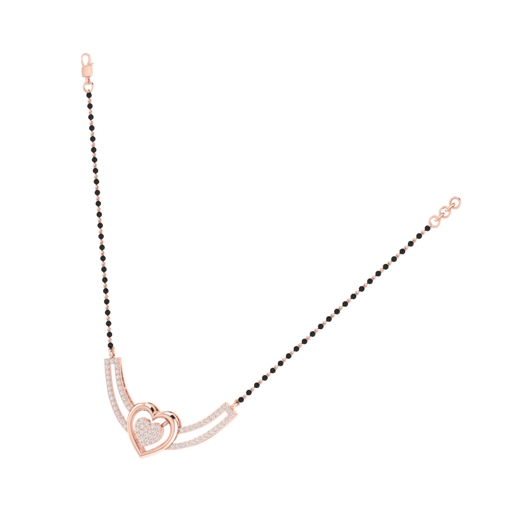 925 sterling silver rose gold plated mangalsutra