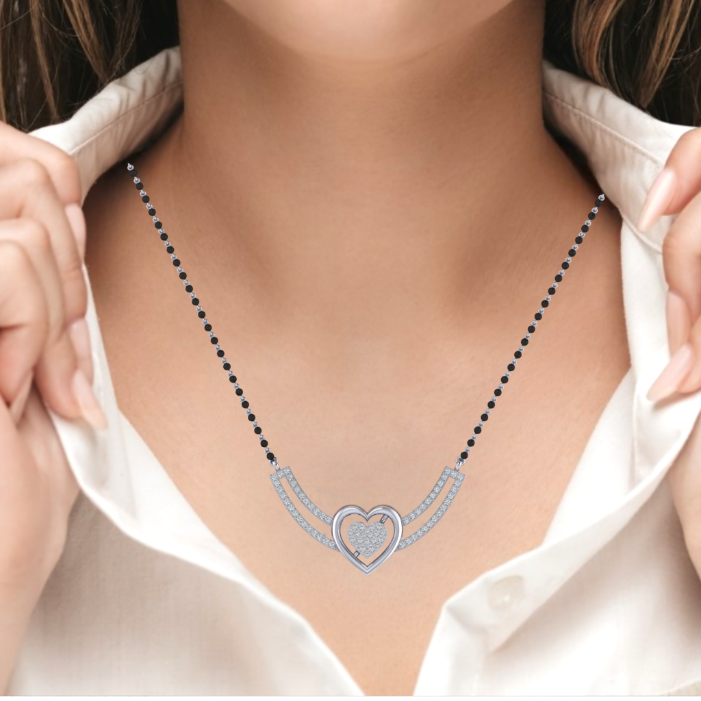 925 sterling silver rhodium plated mangalsutra