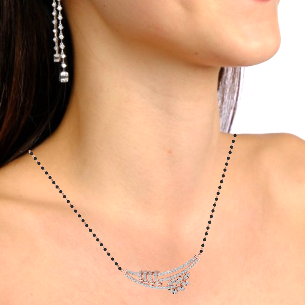 925 sterling silver rose gold plated mangalsutra