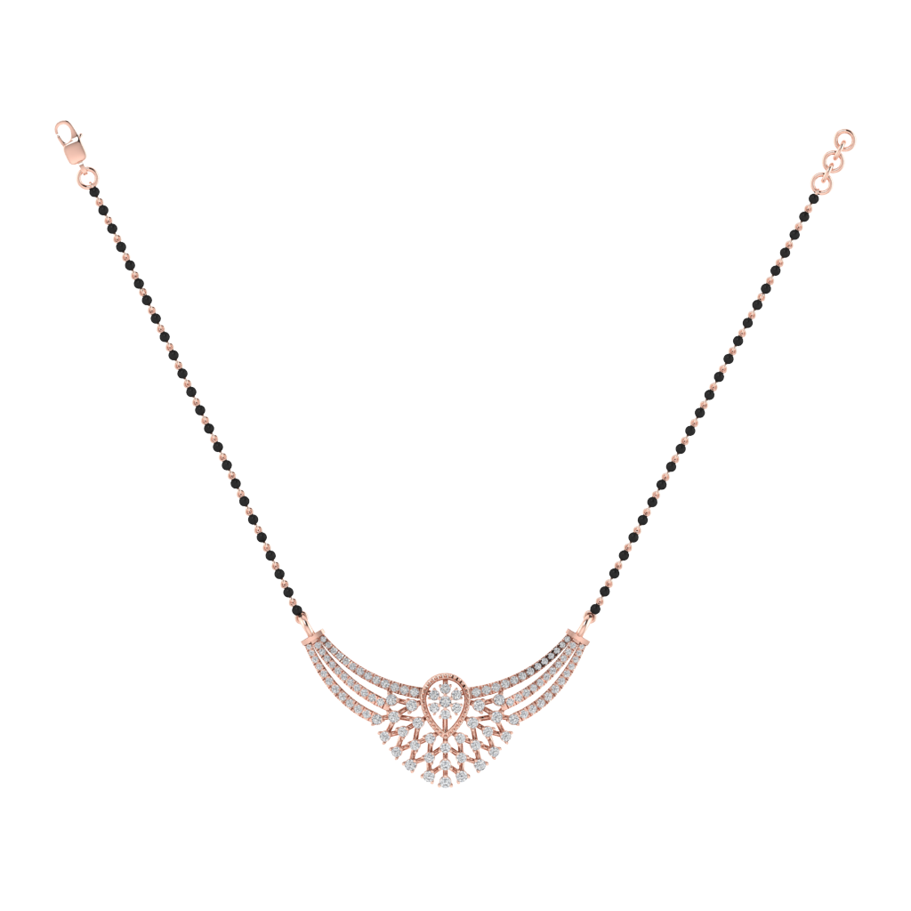 925 sterling silver rose gold plated mangalsutra