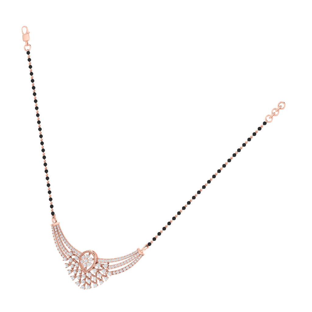 925 sterling silver rose gold plated mangalsutra
